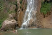 Swimming at Thi Lor Su waterfall